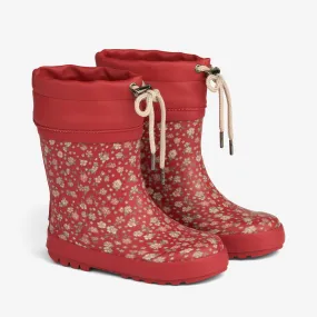 Thermo Rubber Boot Print - red flowers