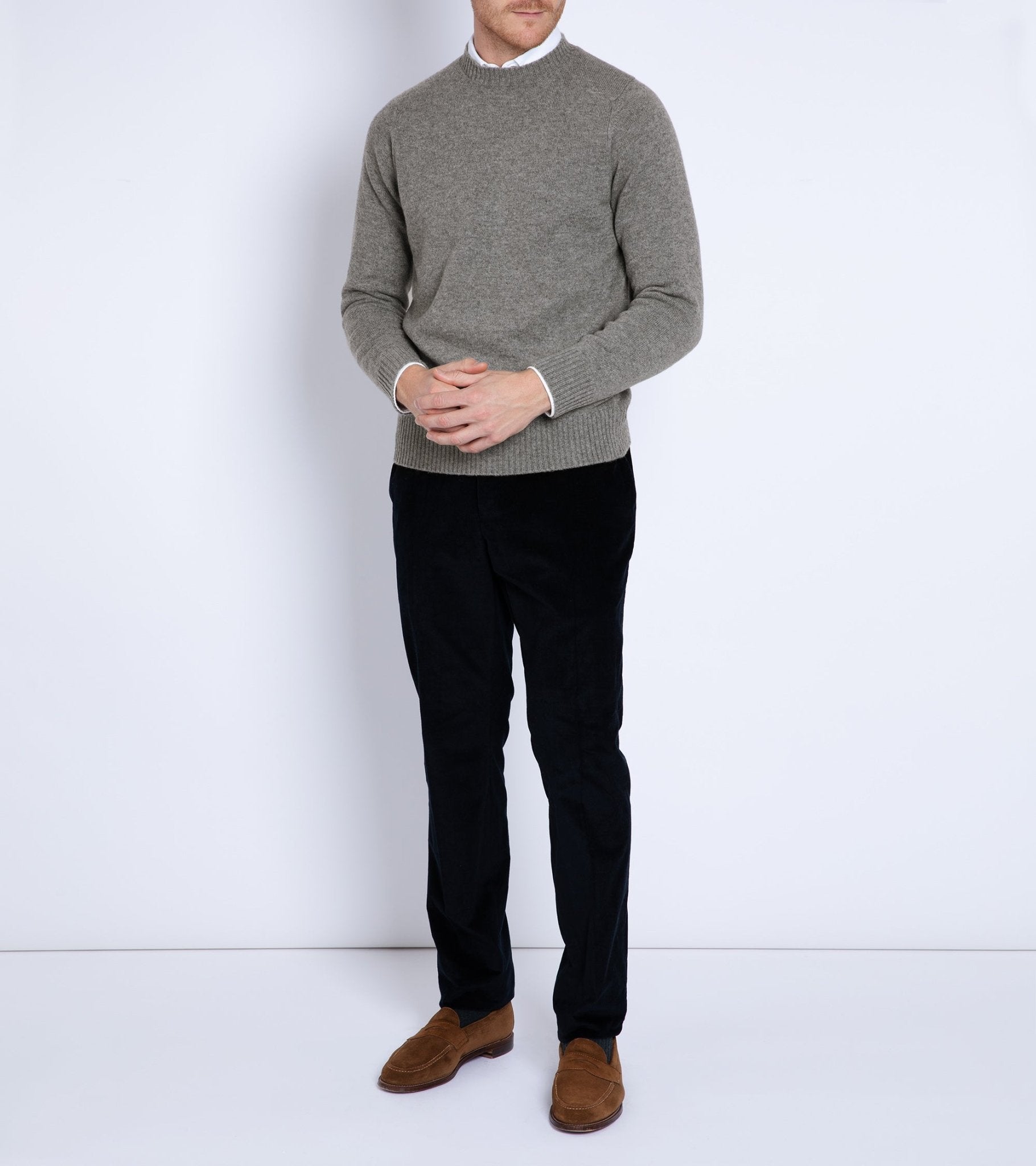 Trunk Crawford Cashmere Crew Neck Sweater: Grey Flannel