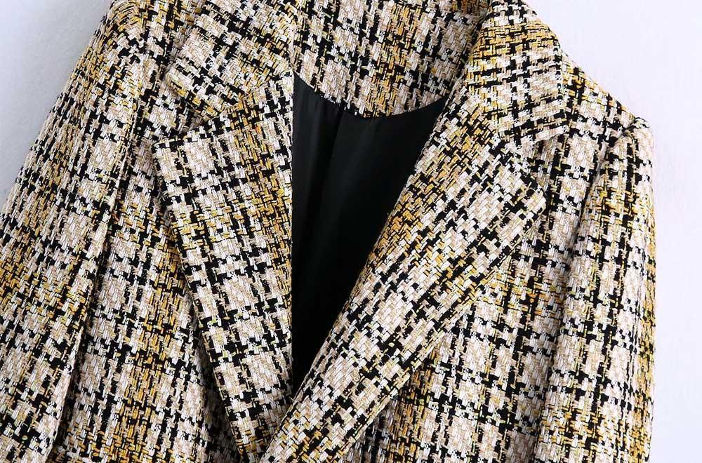 Tweed Plaid Women Coat