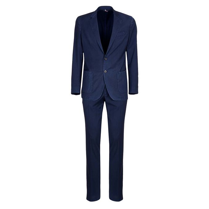 TWO BUTTONS SUIT COOL WOOL Man Blue