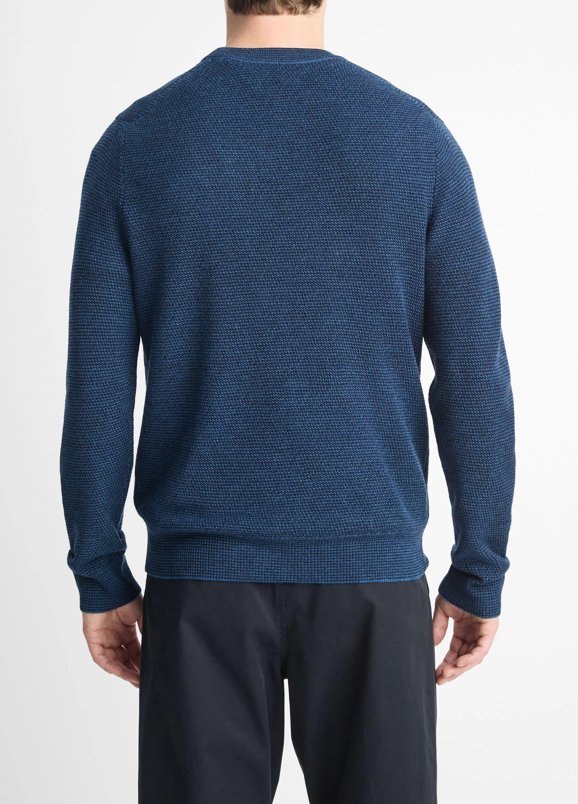 Two-Tone Merino Wool Mesh Sweater