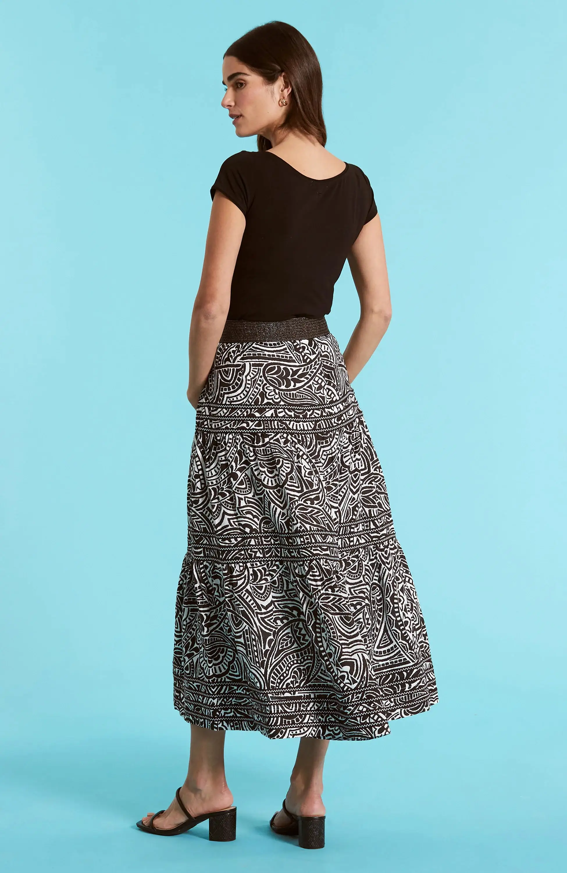 Tyler Boe Daphine Maxi Skirt - Black/White