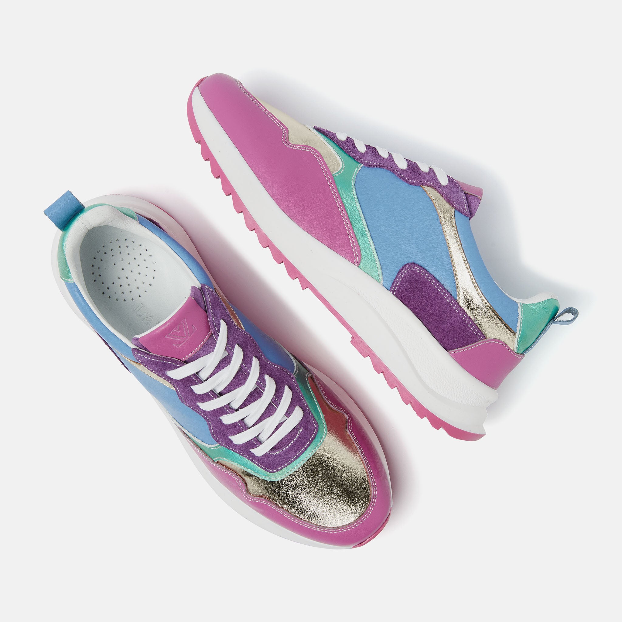 Valencia Leren Dames Sneakers Fuxia