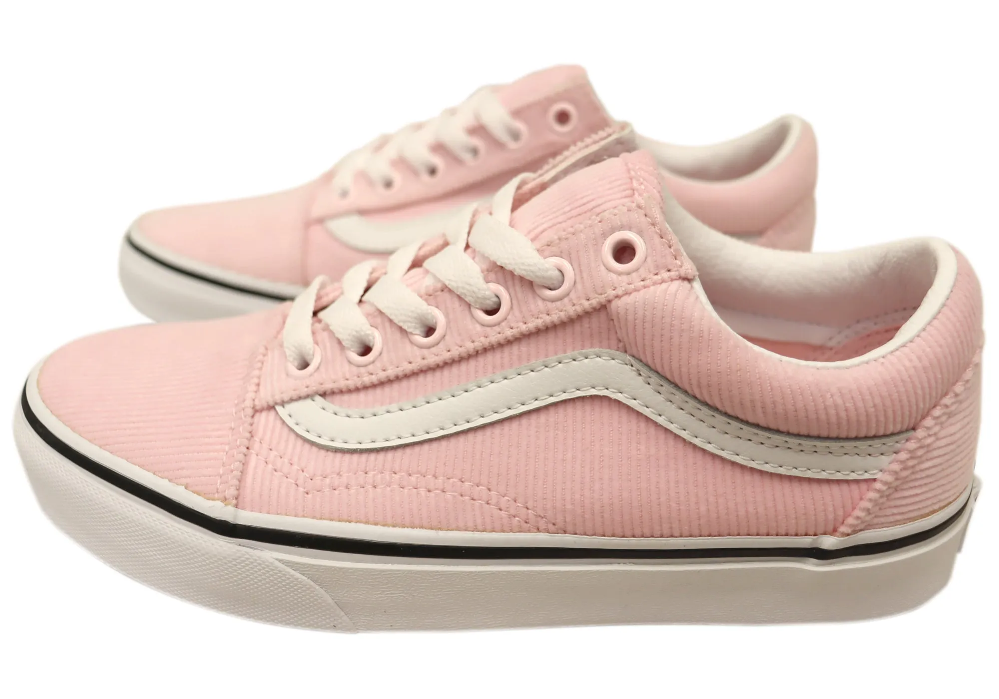 Vans Womens Old Skool Mini Cord Pink Comfortable Lace Up Sneakers