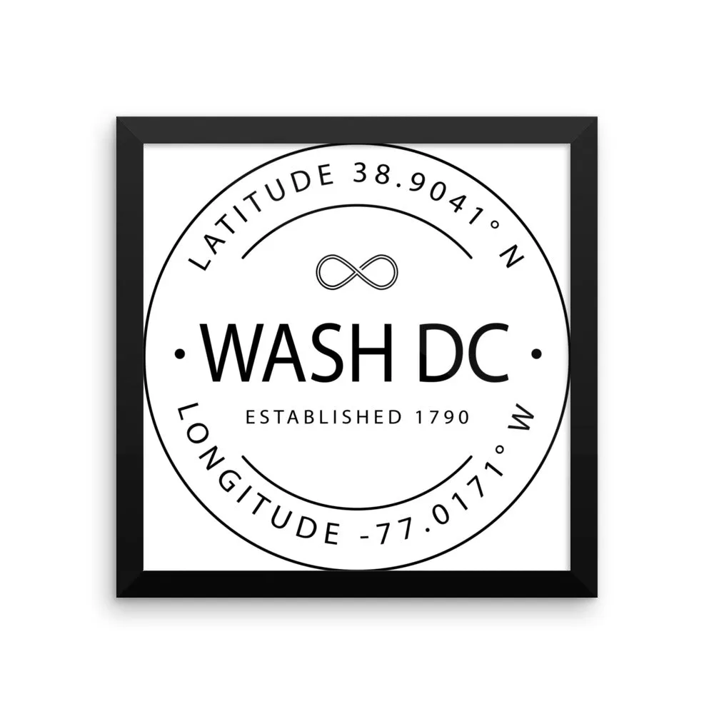 Washington DC - Framed Print - Latitude & Longitude