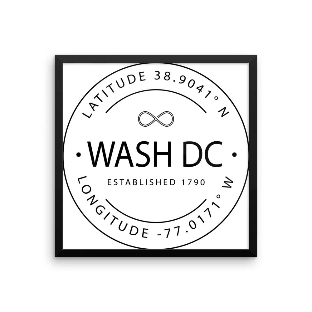 Washington DC - Framed Print - Latitude & Longitude