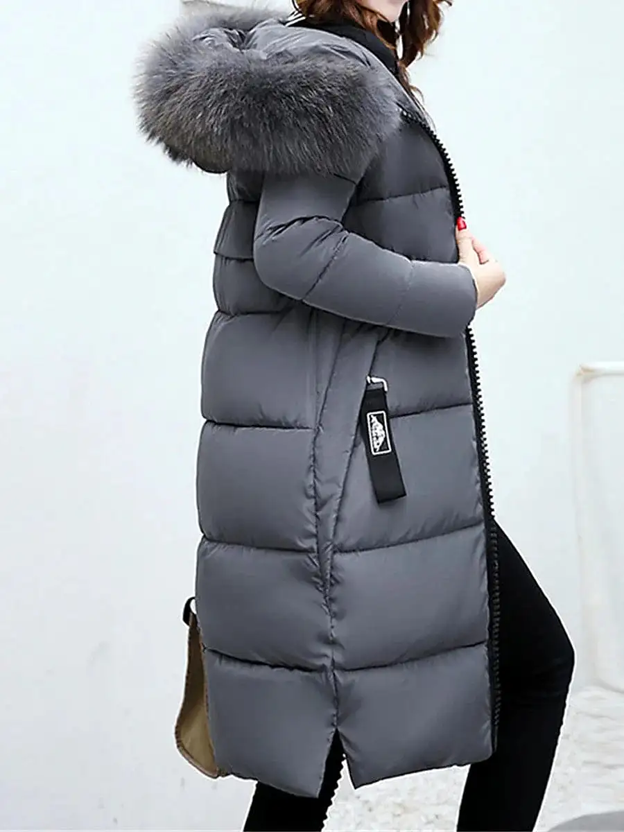 Windproof Women's Long Parka Jacket for Valentine's Day and Winter