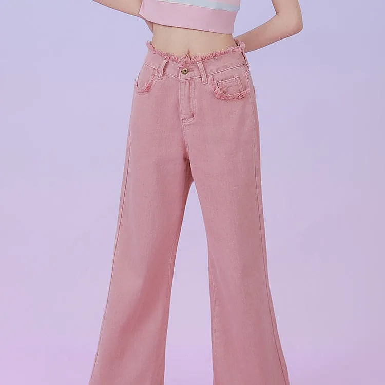 Y2K Style Baggy Long Pink Pants ON621